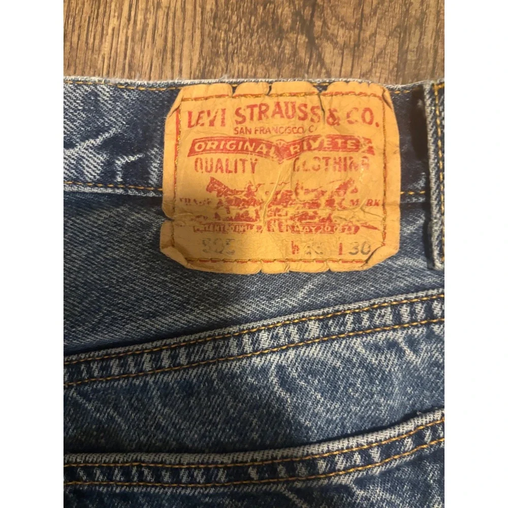 Levis 505 Regular Fit Blue Denim Jeans Mens W33 L30 Medium Wash Straight Leg
